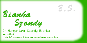 bianka szondy business card